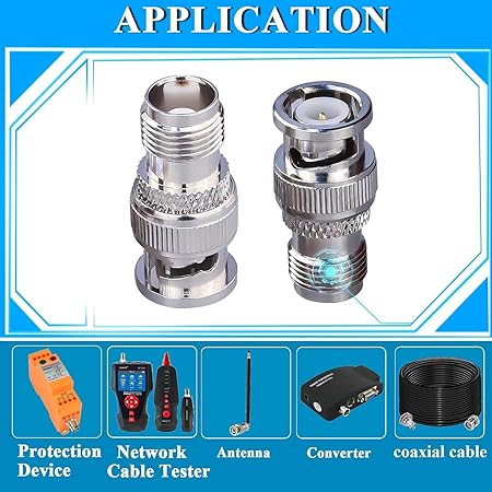 BNC Male to TNC Female RF Coaxial Connector (Pack of 2)