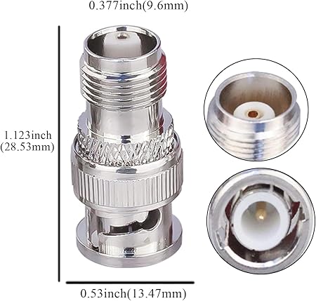 BNC Male to TNC Female RF Coaxial Connector (Pack of 2)