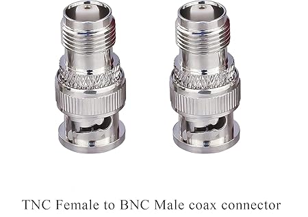 BNC Male to TNC Female RF Coaxial Connector (Pack of 2)