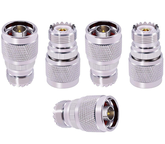 N-Type Male to UHF Female RF Coax Adapter - Pack - 5