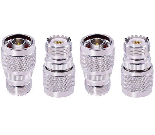 N-Type Male to UHF Female RF Coax Adapter - Pack - 4