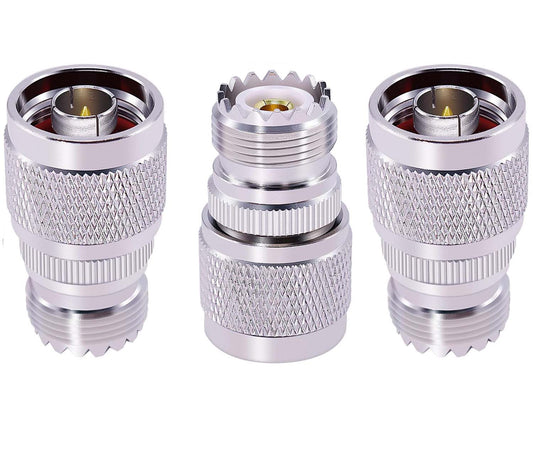 N-Type Male to UHF Female RF Coax Adapter - Pack - 3