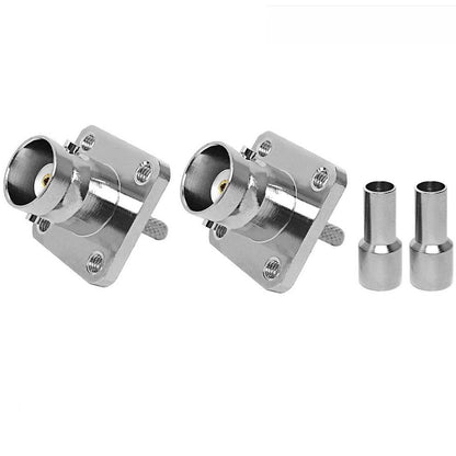 ABONIX BNC Female 4-Hole Crimp Connector for RG316/RG174- Pack- 2