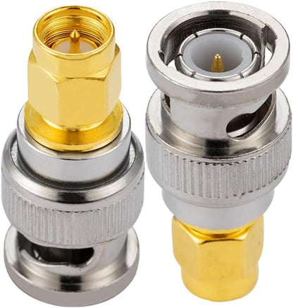 SMA Male to BNC Male Coax Adapter - Pack - 2