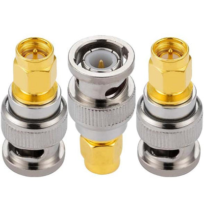 SMA Male to BNC Male Coax Adapter - Pack - 3