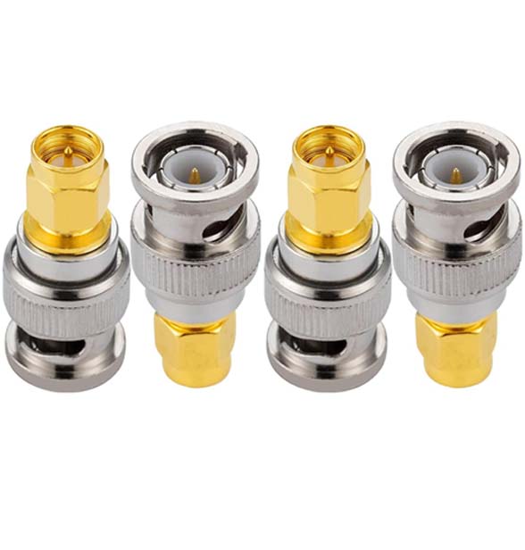 SMA Male to BNC Male Coax Adapter - Pack - 4