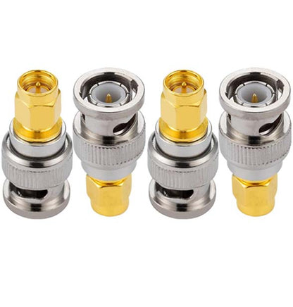 SMA Male to BNC Male Coax Adapter - Pack - 4