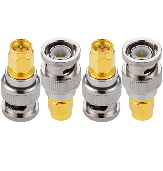 SMA Male to BNC Male Coax Adapter - Pack - 4