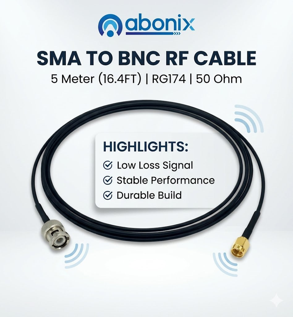 SMA Male to BNC Male RF Coaxial Cable RG174 30CM/12Inch -Pack -1