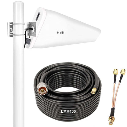 LPDA Antenna 14-dBi with LMR 400 Cable 15 Meter and Splitter Cable