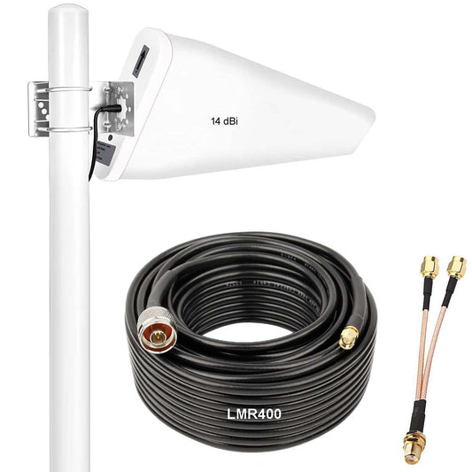 LPDA Antenna 14-dBi with LMR 400 Cable 15 Meter and Splitter Cable