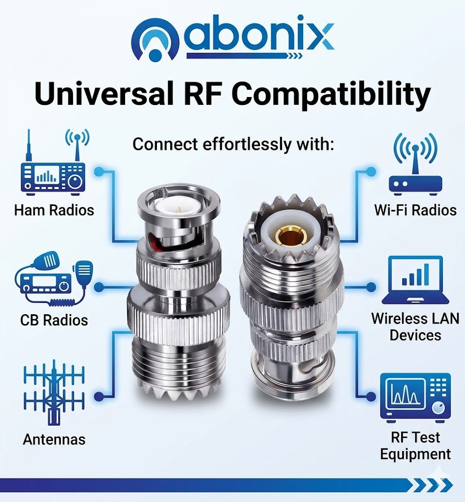 UHF Female to BNC Male Coax Adapter - Pack 2
