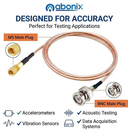 ABONIX RG316 BNC to M5 Microdot Cable 50Ohm Low Loss RF Coaxial Cable 3.3FT(1M)