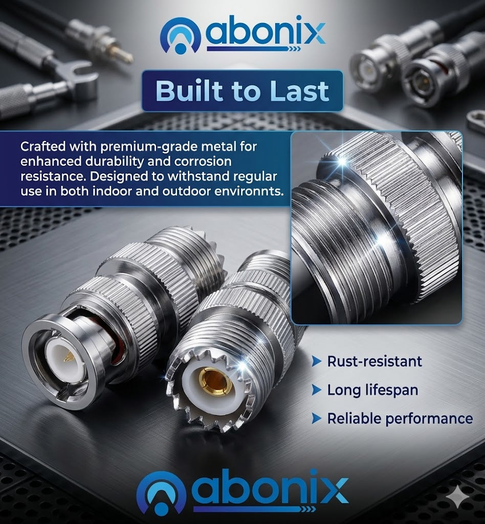 UHF Female to BNC Male Coax Adapter - Pack 2