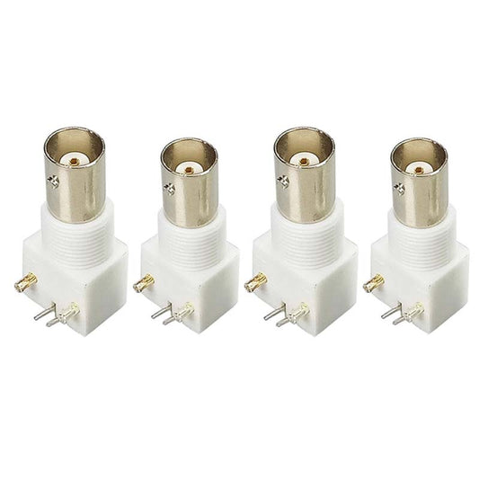 ABONIX BNC Female Right Angle PCB Mount Connector, 50 Ohm Panel Jack Adapter, Pack- 4