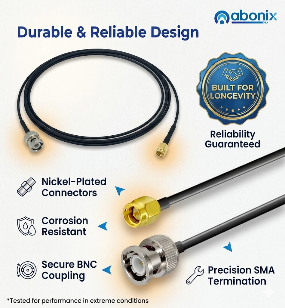 SMA Male to BNC Male RF Coaxial Cable RG174 30CM/12Inch -Pack -1