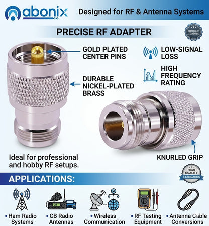 N-Type Female to UHF Male RF Coax Adapter - Pack - 4