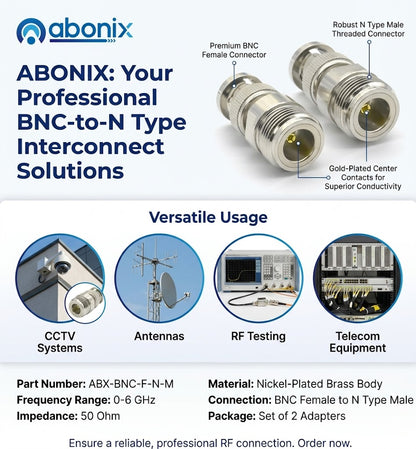 N Female To Bnc Male Connector Adapter Pack Of 2