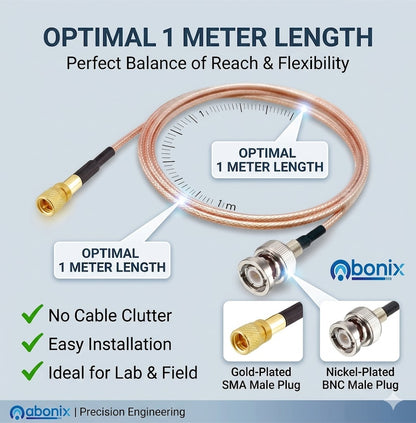 ABONIX RG316 BNC to M5 Microdot Cable 50Ohm Low Loss RF Coaxial Cable 3.3FT(1M)