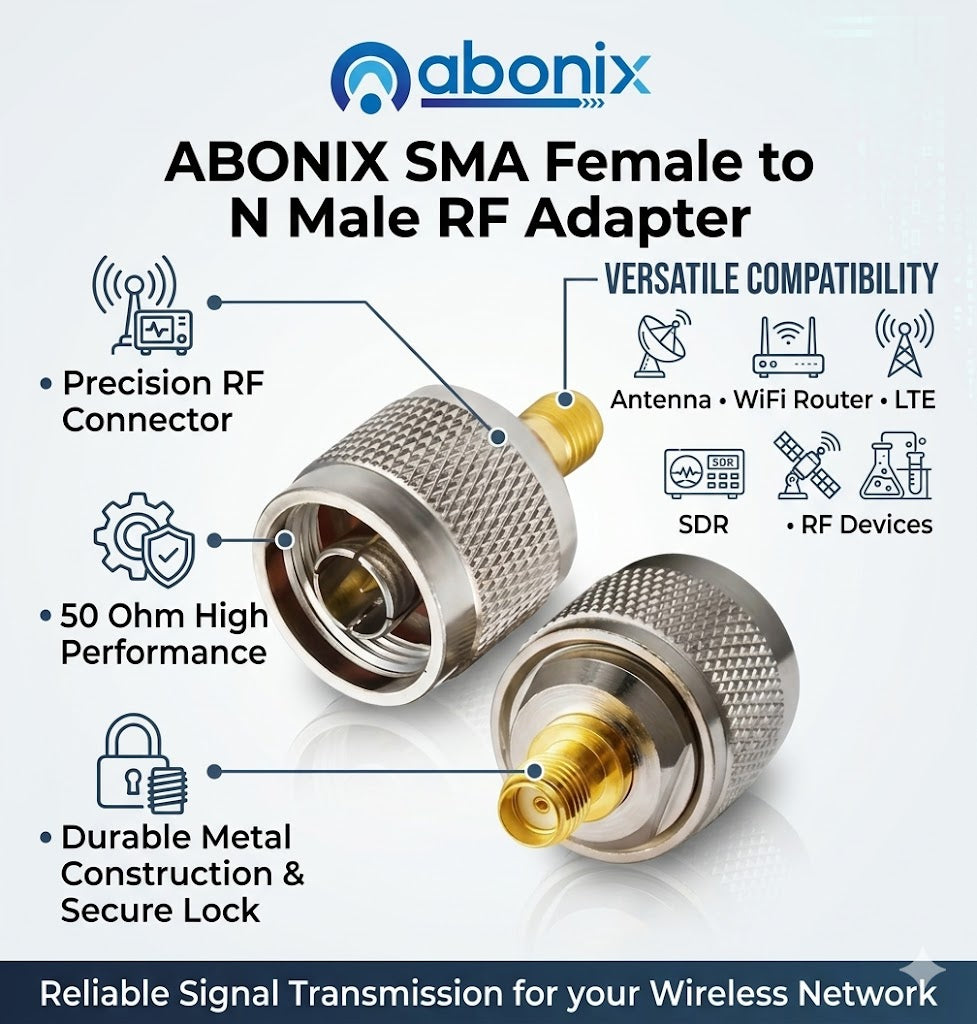 SMA Female to N Male RF Coax Adapter - Pack - 3