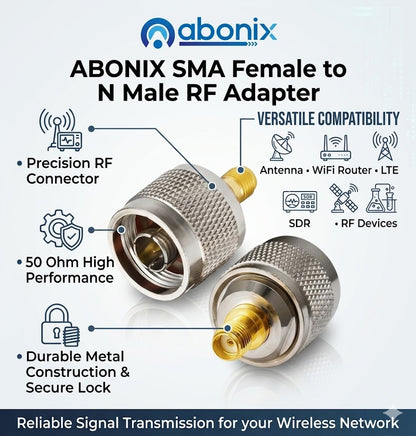 SMA Female to N Male RF Coax Adapter - Pack - 3