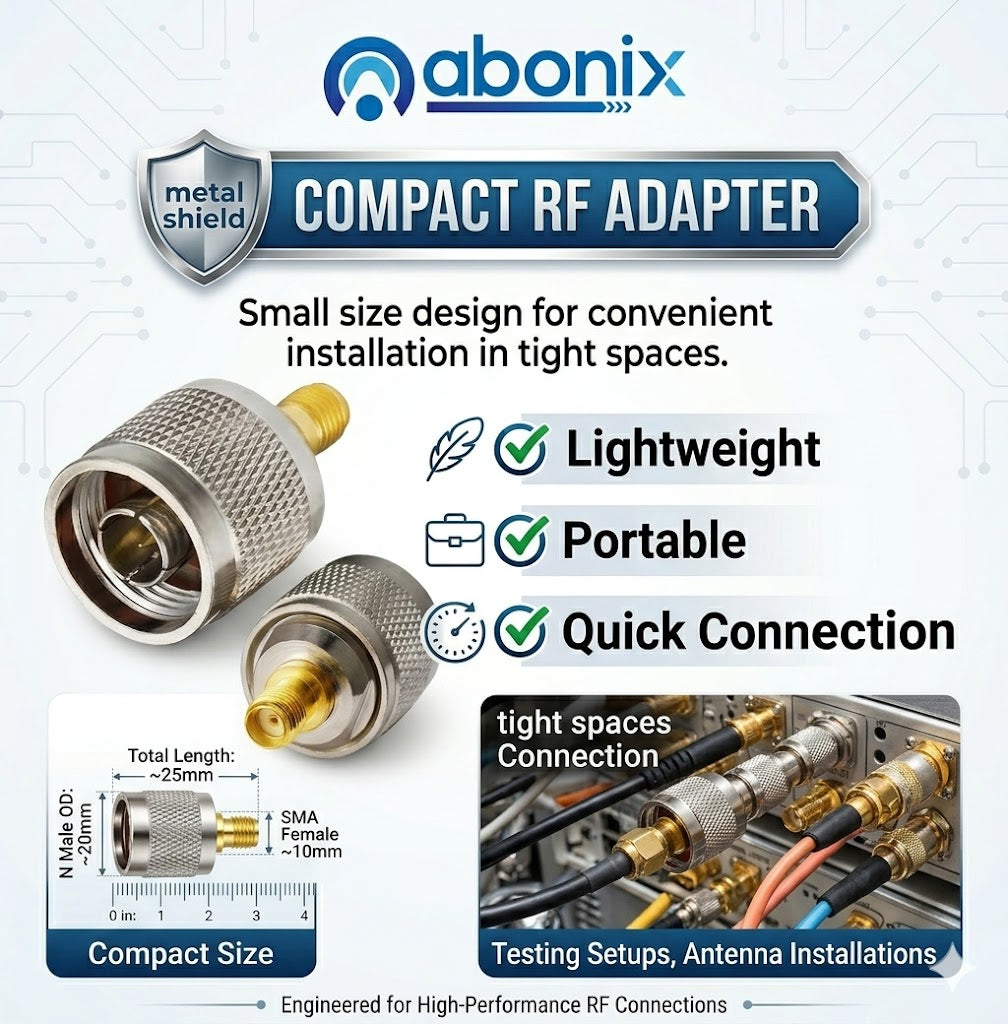SMA Female to N Male RF Coax Adapter - Pack - 3