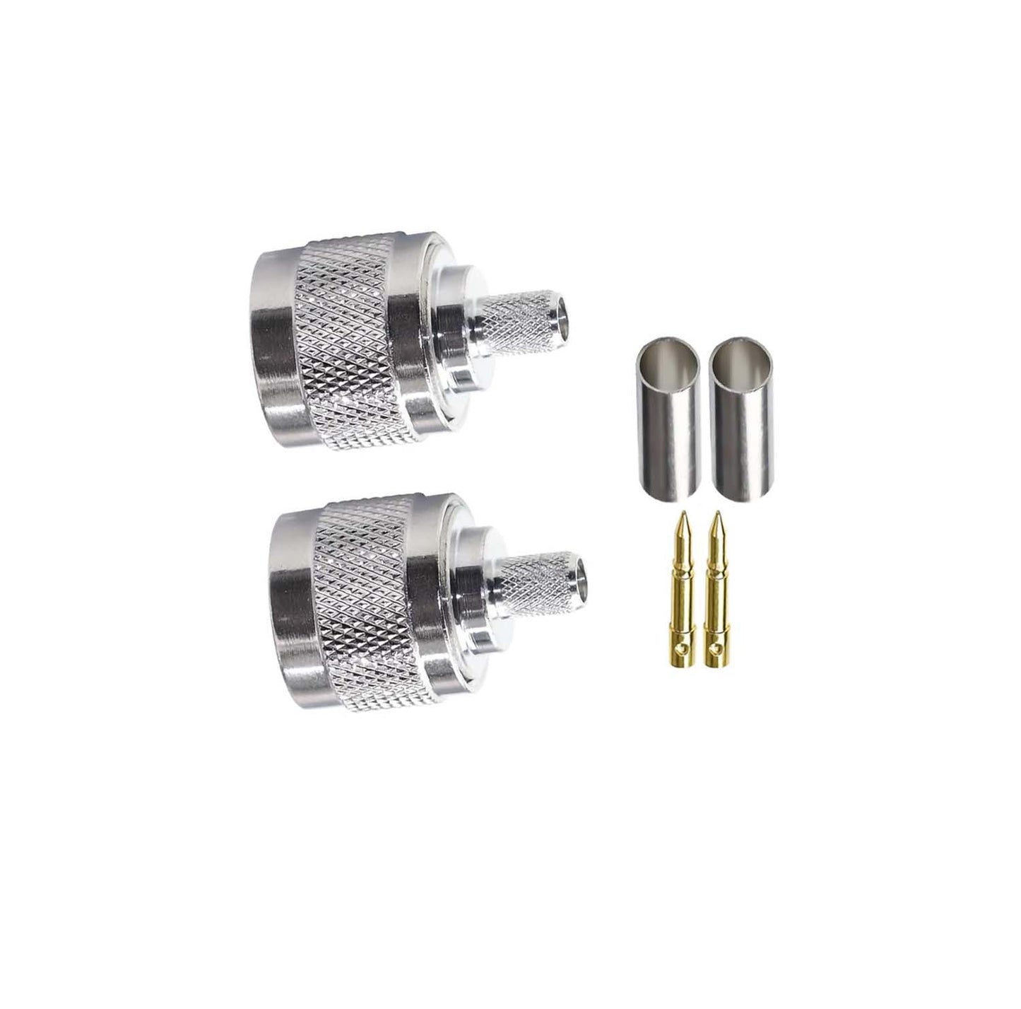 ABONIX N Male Crimp Connector for HLF-300 & LMR-300 RF Coax Cable - Pack- 2