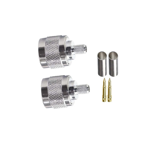 ABONIX N Male Crimp Connector for HLF-300 & LMR-300 RF Coax Cable - Pack- 2