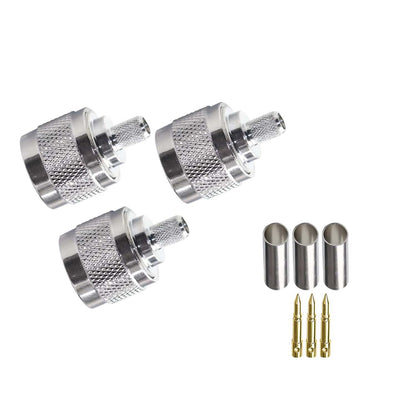 ABONIX N Male Crimp Connector for HLF-300 & LMR-300 RF Coax Cable- Pack- 3