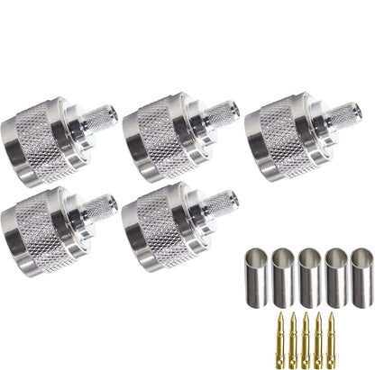ABONIX N Male Crimp Connector for HLF-300 & LMR-300 RF Coax Cable - Pack - 5