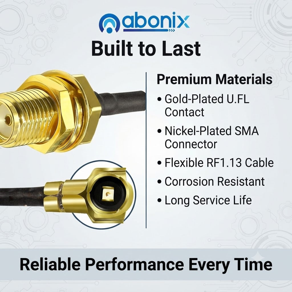 U.FL (IPEX/IPX) to SMA Female Bulkhead RF1.13mm Coaxial Pigtail Cable 10cm - Pack 2