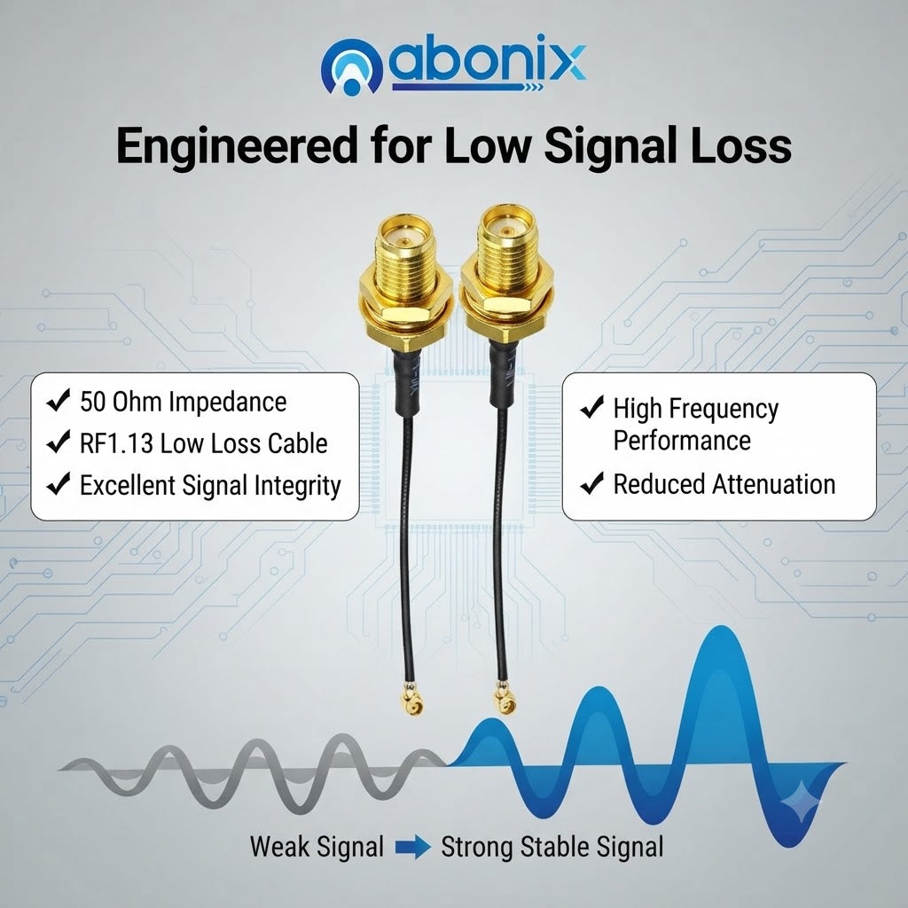 U.FL (IPEX/IPX) to SMA Female Bulkhead RF1.13mm Coaxial Pigtail Cable 10cm - Pack 2