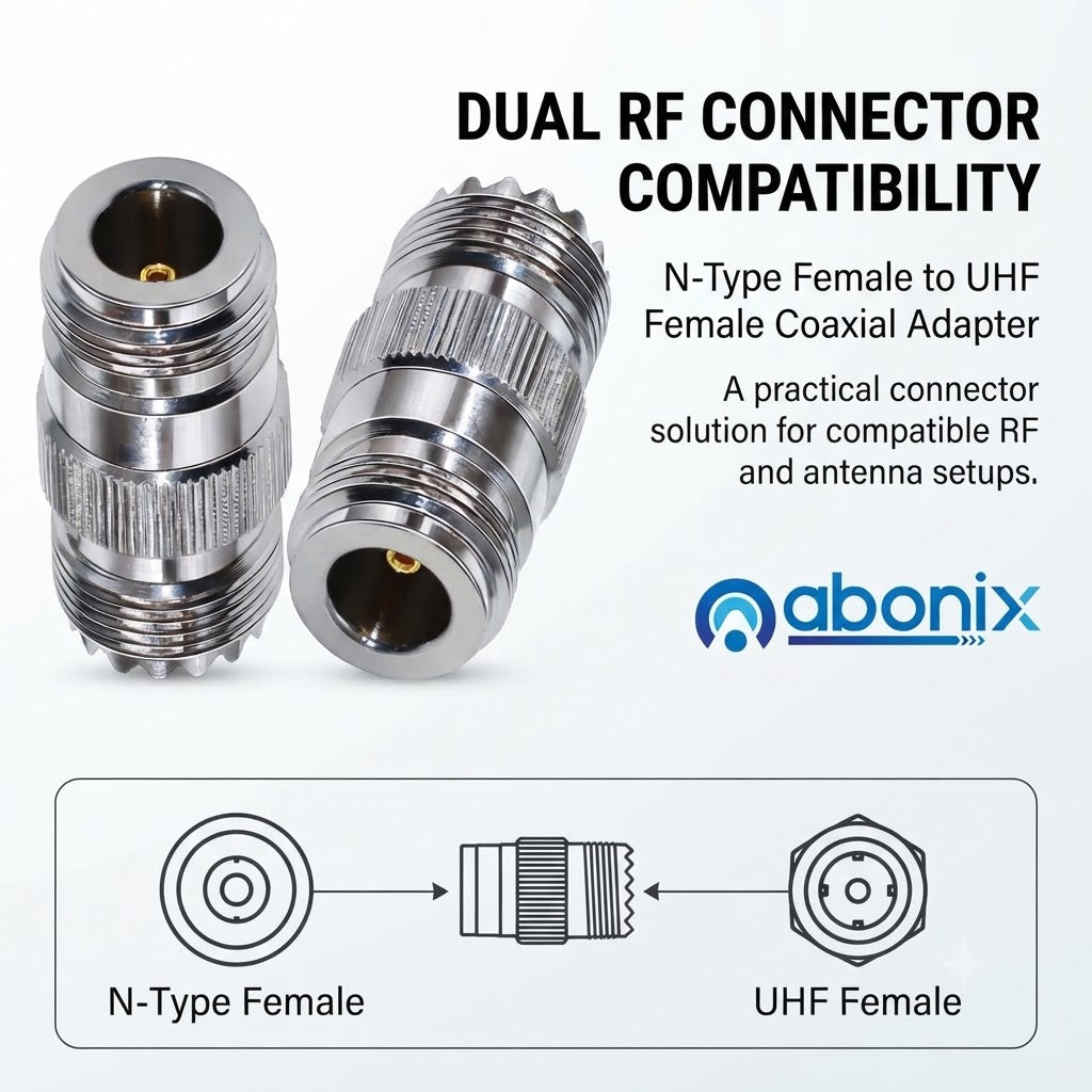 N-Type Female to UHF Female RF Coaxial Adapter - Pack - 2