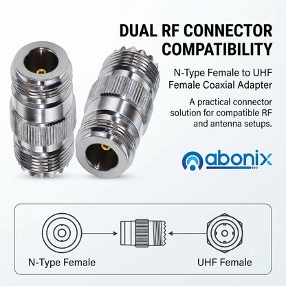 N-Type Female to UHF Female RF Coaxial Adapter - Pack - 2