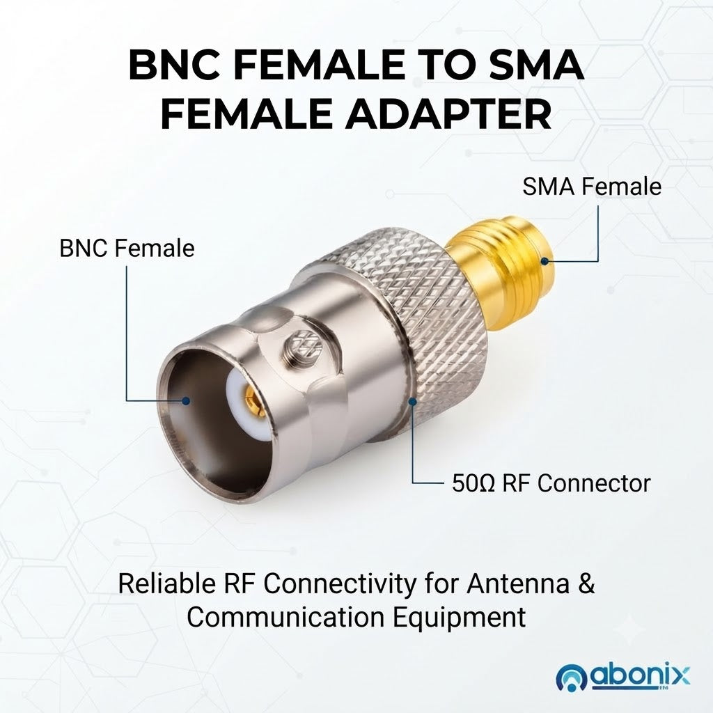 BNC Female to SMA Female Coaxial Cable Connector Adapter - Pack 2
