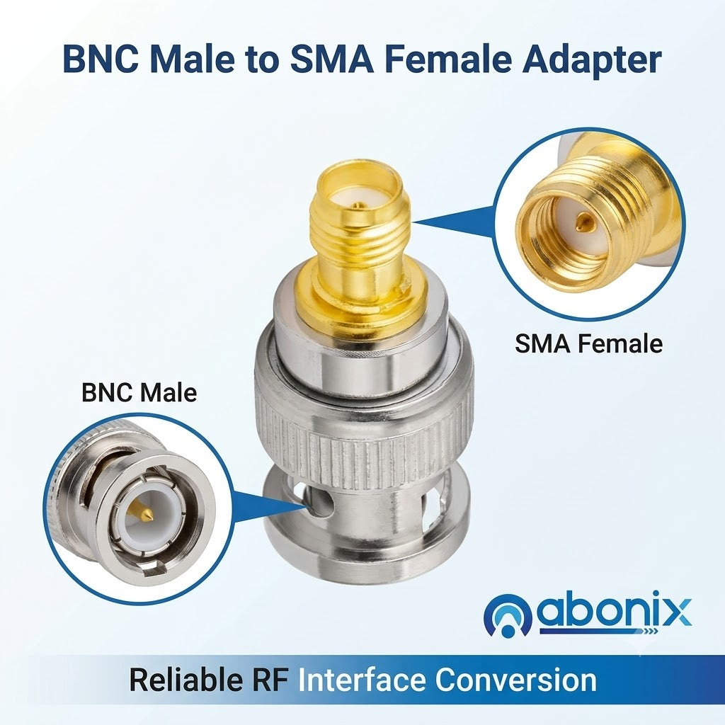 BNC Male to SMA Female RF Coax Adapter - Pack - 4
