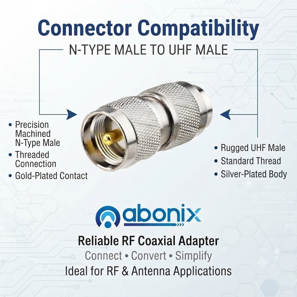 Abonix N-Type Male to UHF Male Coax Adapter - Pack - 1