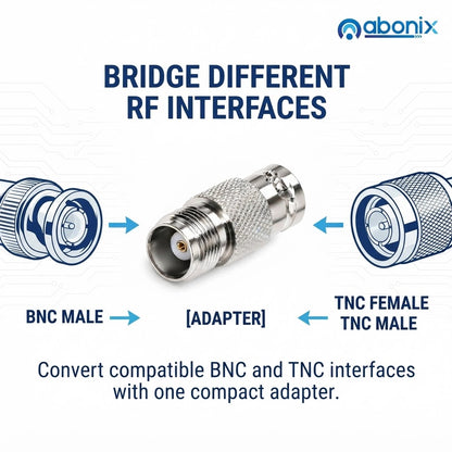 ABONIX BNC Female to TNC Female Coaxial Adapter for RF Equipment - Pack- 2