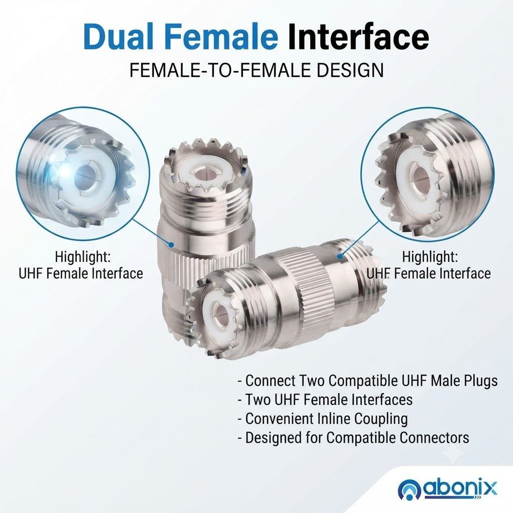 Abonix UHF Female to UHF Female Coax Adapter - Pack - 2