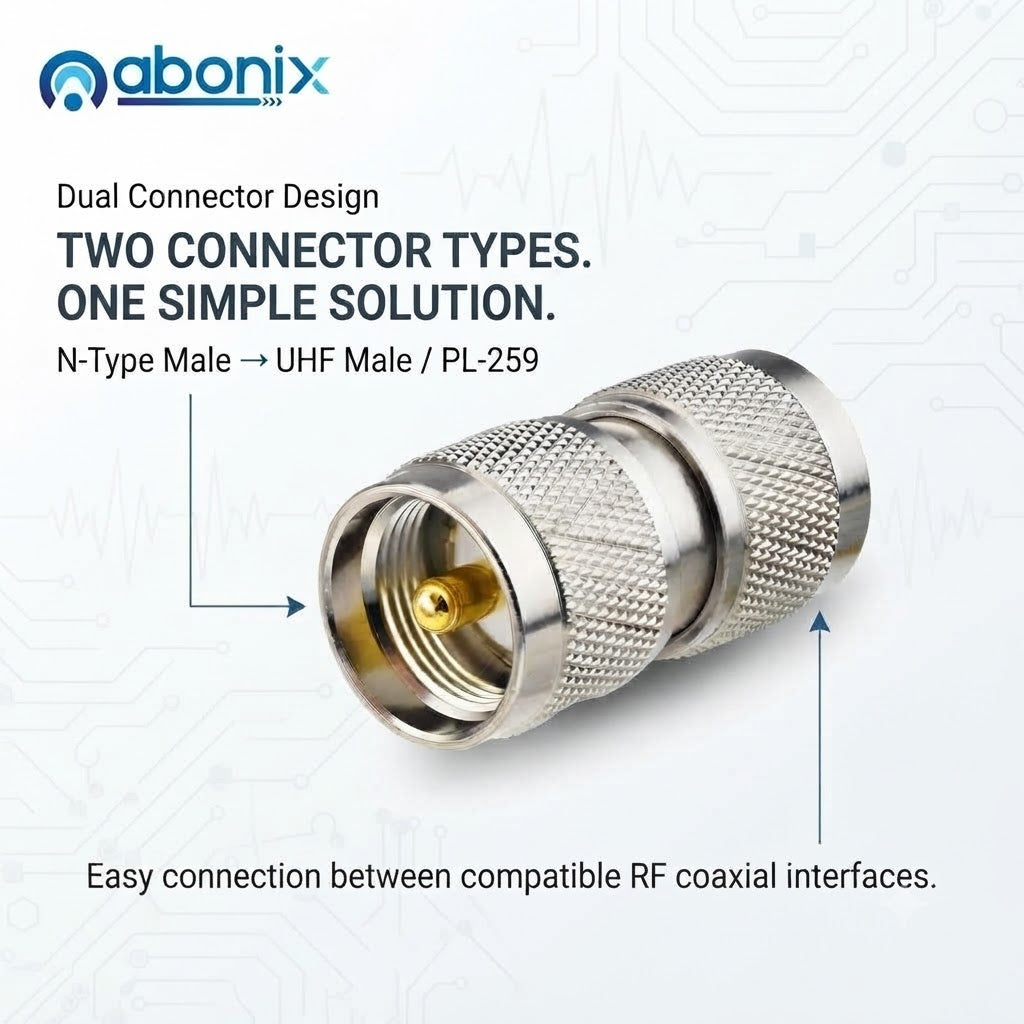 Abonix N-Type Male to UHF Male Coax Adapter - Pack - 1