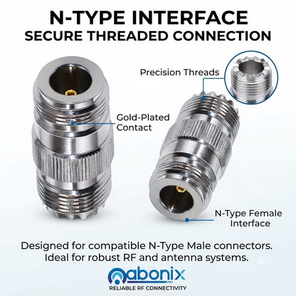 N-Type Female to UHF Female RF Coaxial Adapter - Pack - 2