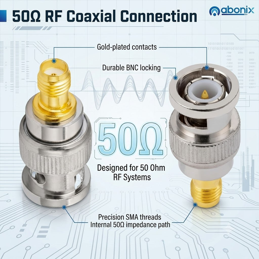 BNC Male to SMA Female RF Coax Adapter - Pack - 4