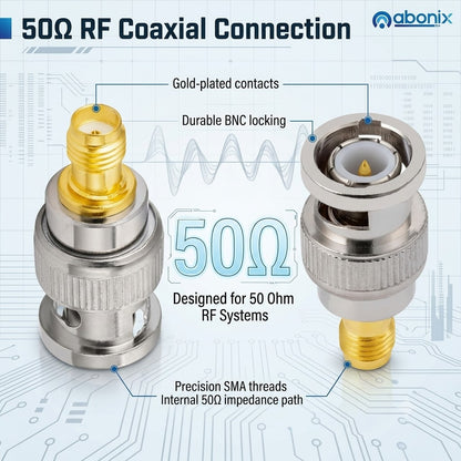 BNC Male to SMA Female RF Coax Adapter - Pack - 4