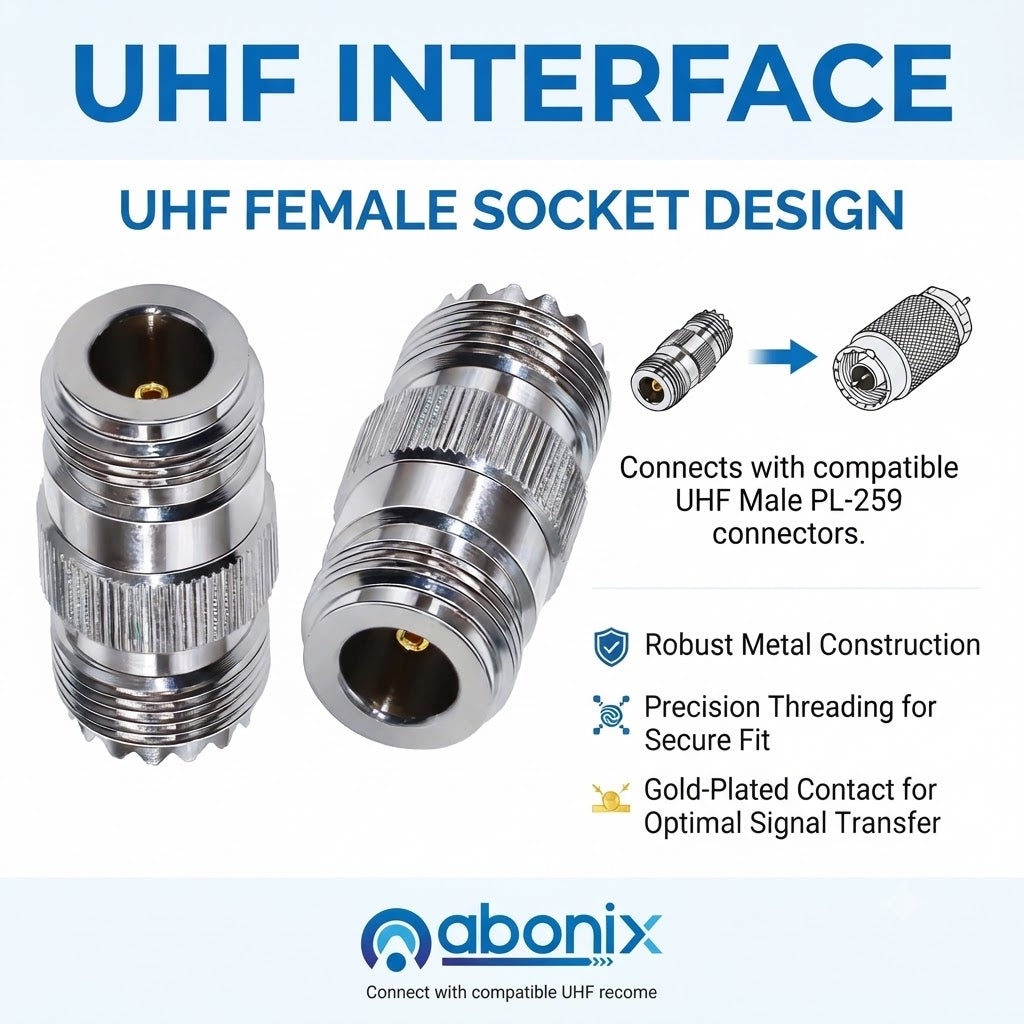 N-Type Female to UHF Female RF Coaxial Adapter - Pack - 2
