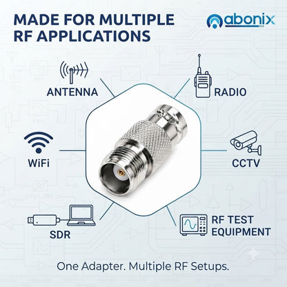 ABONIX BNC Female to TNC Female Coaxial Adapter for RF Equipment - Pack- 2