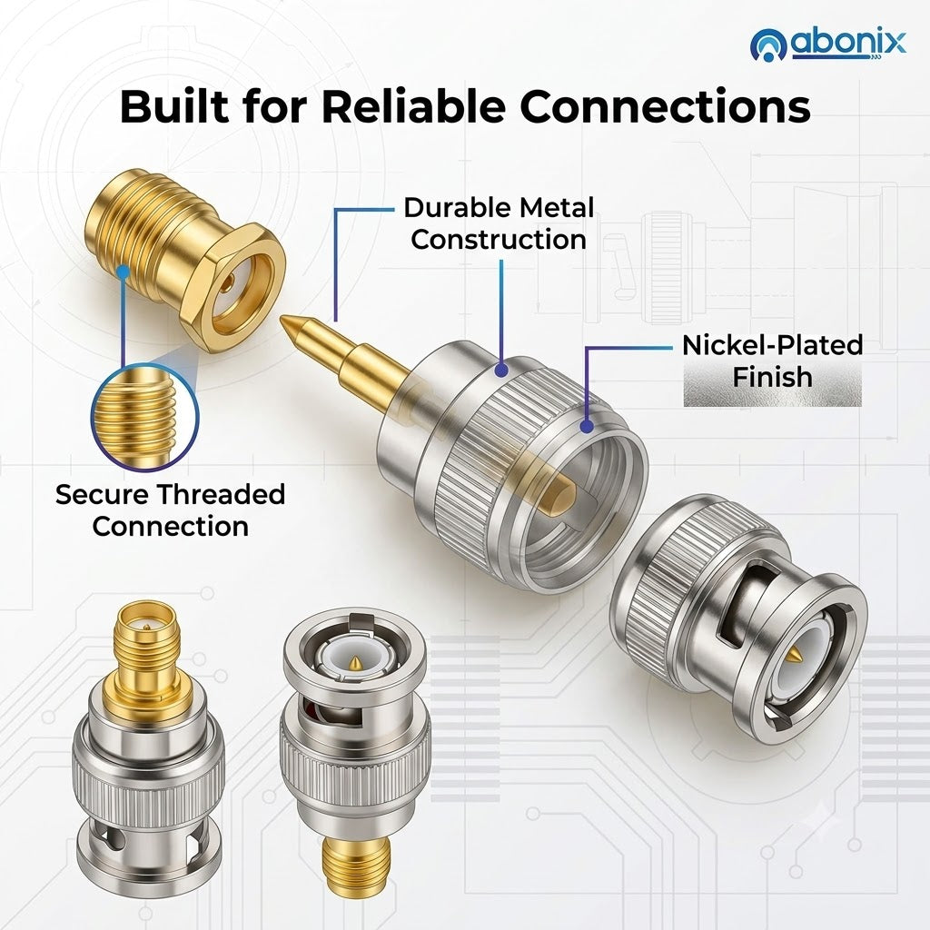 BNC Male to SMA Female RF Coax Adapter - Pack - 4