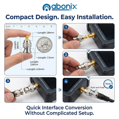 BNC Male to SMA Female RF Coax Adapter - Pack - 4
