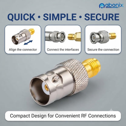BNC Female to SMA Female Coaxial Cable Connector Adapter - Pack 2