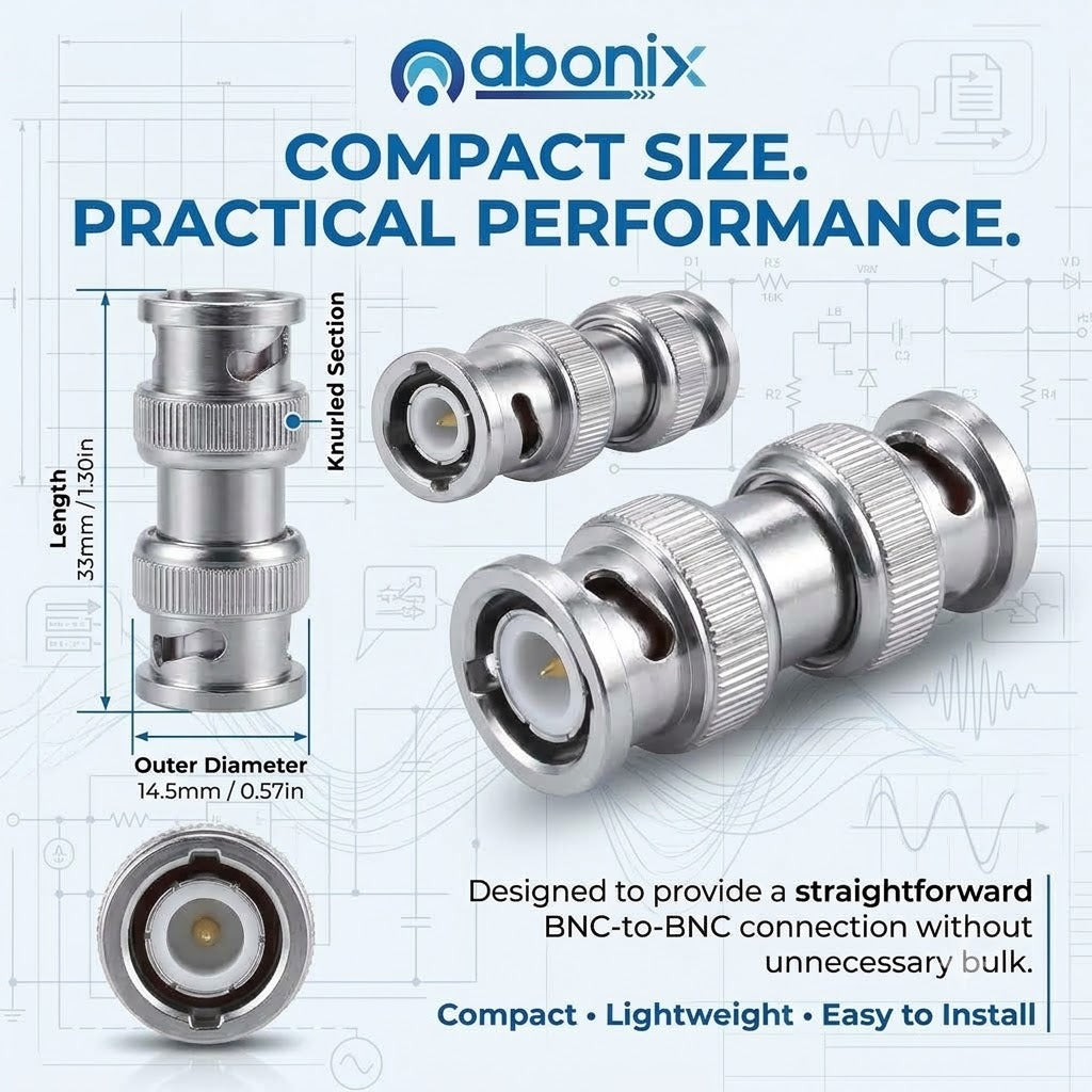 BNC Male to BNC Male RF Coax Adapter - Pack - 2