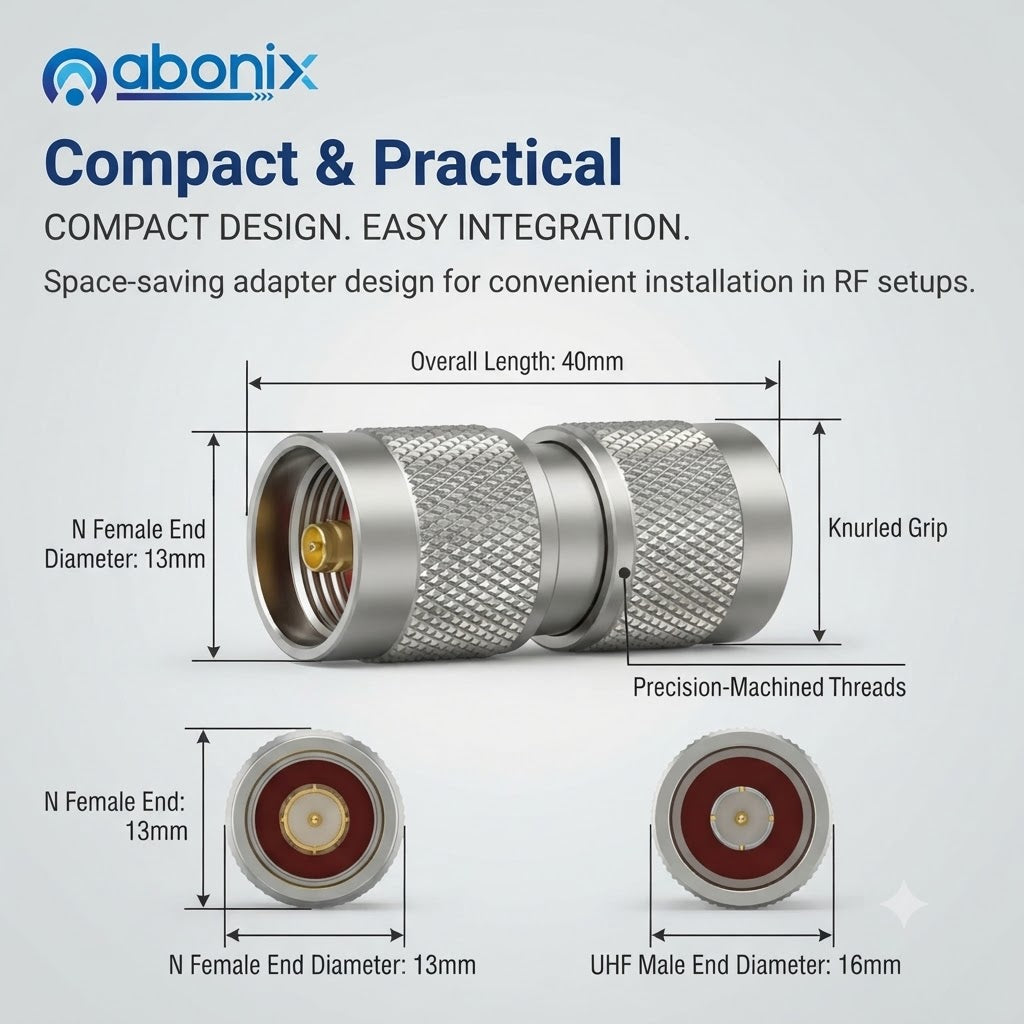 Abonix N-Type Male to UHF Male Coax Adapter - Pack - 1